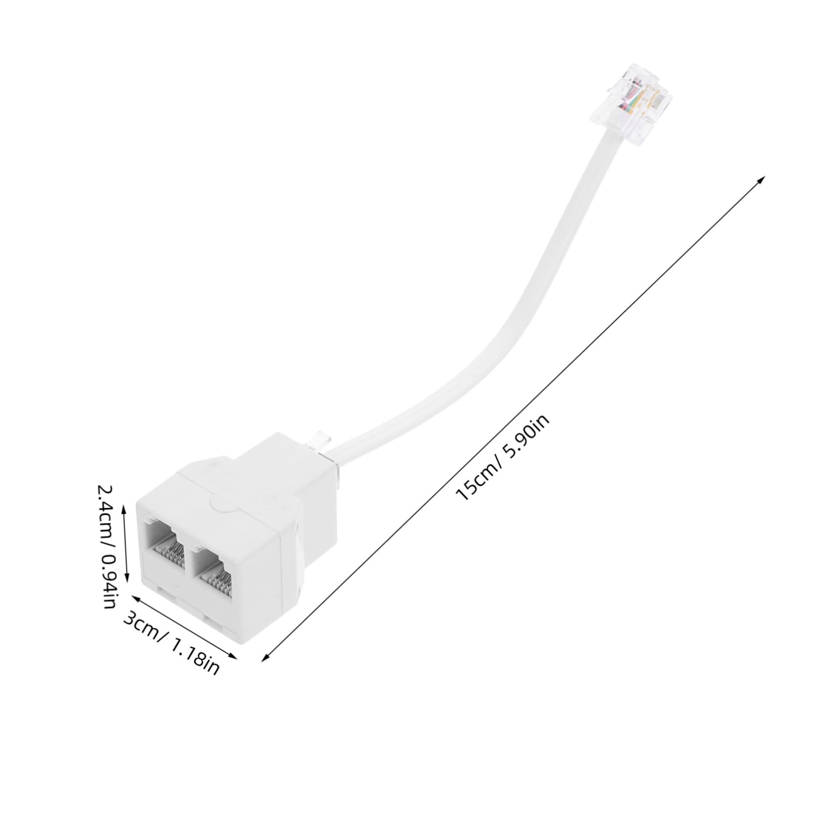 Angoily Detachable Telephone Line Splitter Adapter for Dual Phone Connections Four-core Design Signal Convenient and Portable for Home Office Use