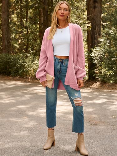 Image of LILLUSORY Womens Oversized Cardigans Soft Knit Cardigan Sweater with Pockets