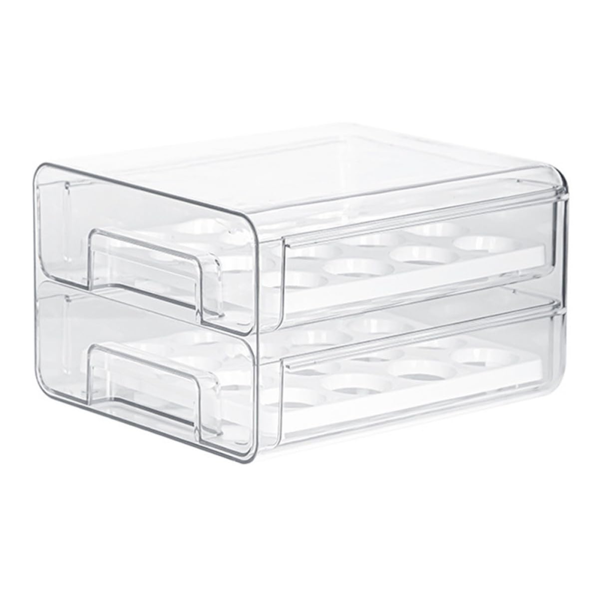 Cajón Compartimentos de Refrigerador 32 para Huevos Doble Capa | Pet Resistente, Diseño Ventana de Ventilación, Reduce Golpes y Humedad