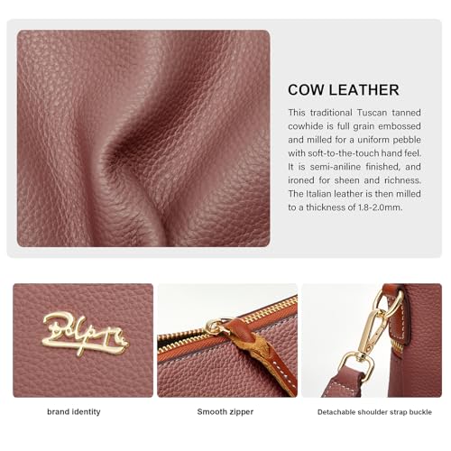 Image of BOYATU Leather Crossbody Bag for Women: Designer Shoulder Purse for Travel - Trendy Genuine Leather Handbag for Everyday