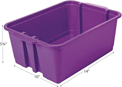 Miniatura 8 de Really Good Stuff Contenedores apilables, paquete de 6, color azul marino