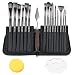 Pulluo 19 Pezzi Pennelli per Dipingere Set Pennelli Pittura Artistica Piatta Pennelli Professionali Acrilica Pennelli in Nylon con Spugna Spatolaper per Bambini e Adulti Principianti e Professionisti