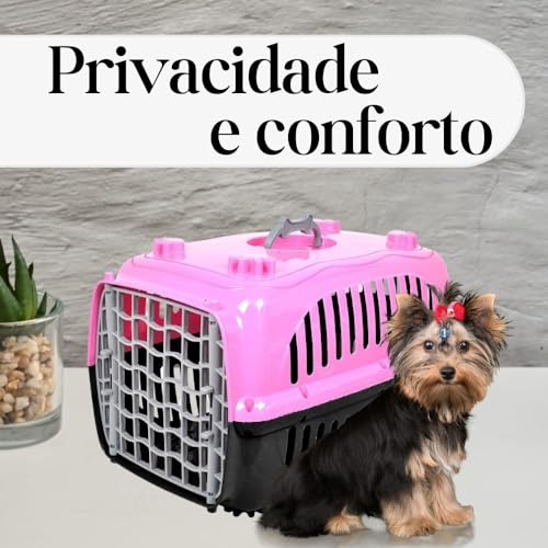 Caixa de Transporte para Cachorros e Gatos N.2 Rosa, Transporte Pet My Pet