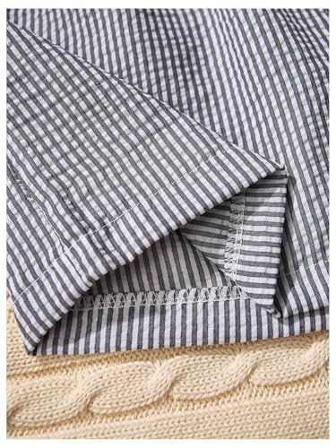 Image of WDIRARA Women's 3 Piece Striped Pajama Shorts Elastic Waist Comfy Sleep Bottoms
