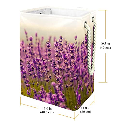 Panier à linge personnalisé violet lavande grand format avec poignées solides - 4