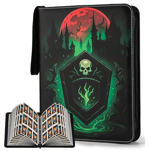 Image of 9 Pocket Card Binder for MTG /YGO /PTCG /Game Cards,Holds 720 Cards,Premium Card Collector Book for TCG Players,Toys Gifts for Kids-Green