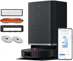 XIAOMI Robot Vacuum X20 MAX - Robot aspirador e limpa-chão com sistema inteligente de navegação a laser (LDS), sucção de 8000 Pa, caminhos de limpeza em ziguezague, preto (versão ES)