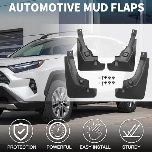 Image of Mud Flap Splash Guard for Toyota RAV4 2019-2024 LE XLE Limited Durable | Front & Rear Side Mudflaps with Mount Accessor 1 Set