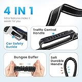 Iokheira Bungee Dog Leads Strong Dog Leash Shock Absorbing with 2 Comfortable Padded Handle Car Seat Belt Buckle Reflective Threads, Adjustable Dog Lead Rope for Small Medium Large Dogs (4-6 Ft) - Image 5