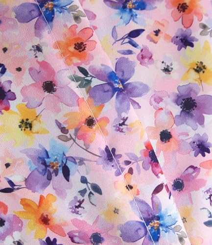 Image of Duvet Cover King Size Set - Extra Soft Floral Duvet Cover 104 x 90 with 2 Pillow Shams - Comfy, Breathable Floral Bedding Set - Hotel Luxury & Fade Free w / Zipper Closures & Ties - Watercolor Garden