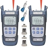 Duogalia 2-Pack Fiber Optical Power Meter with 10Km Light Source SC FC Connector, -70~10dBm, 10 Optic Wave Length, Optic Test Equipment for CCTV Communication Engineering