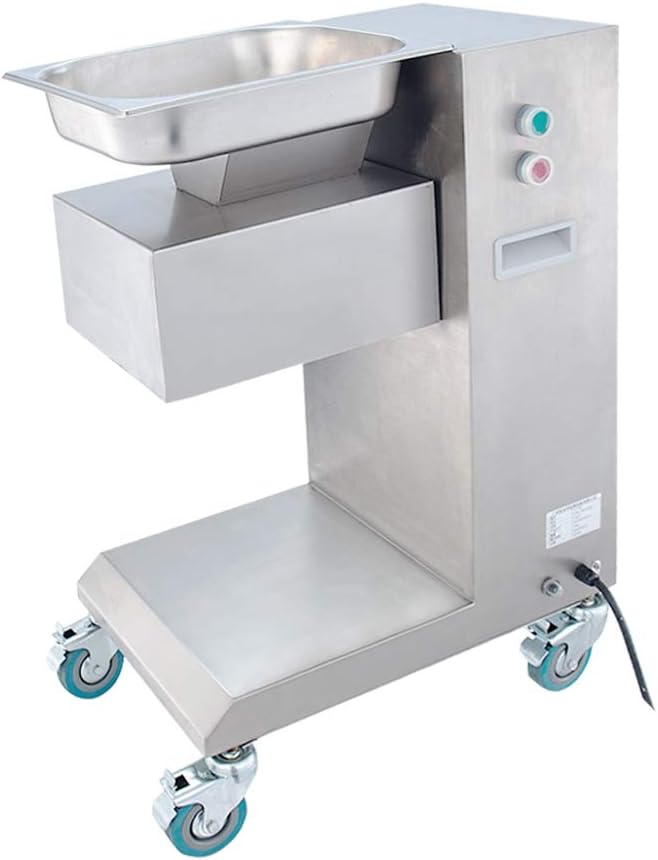 750W 500KG/H Commercial Meat Cutting Machine Heavy Duty Electric Sausage Stuffer Slicer Desktop Meat Shred Grinder Vertical Meat Cutting Cutter for Restaurant Meat Market (8mm Blade)