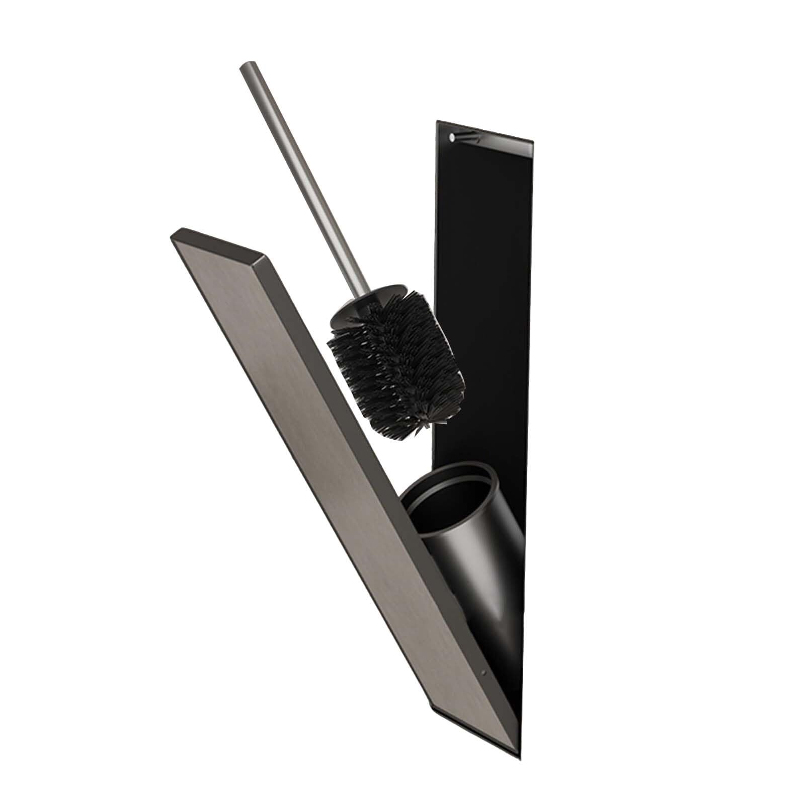 Porte-brosse WC encastré luxe en acier inoxydable 304 pour niche douche