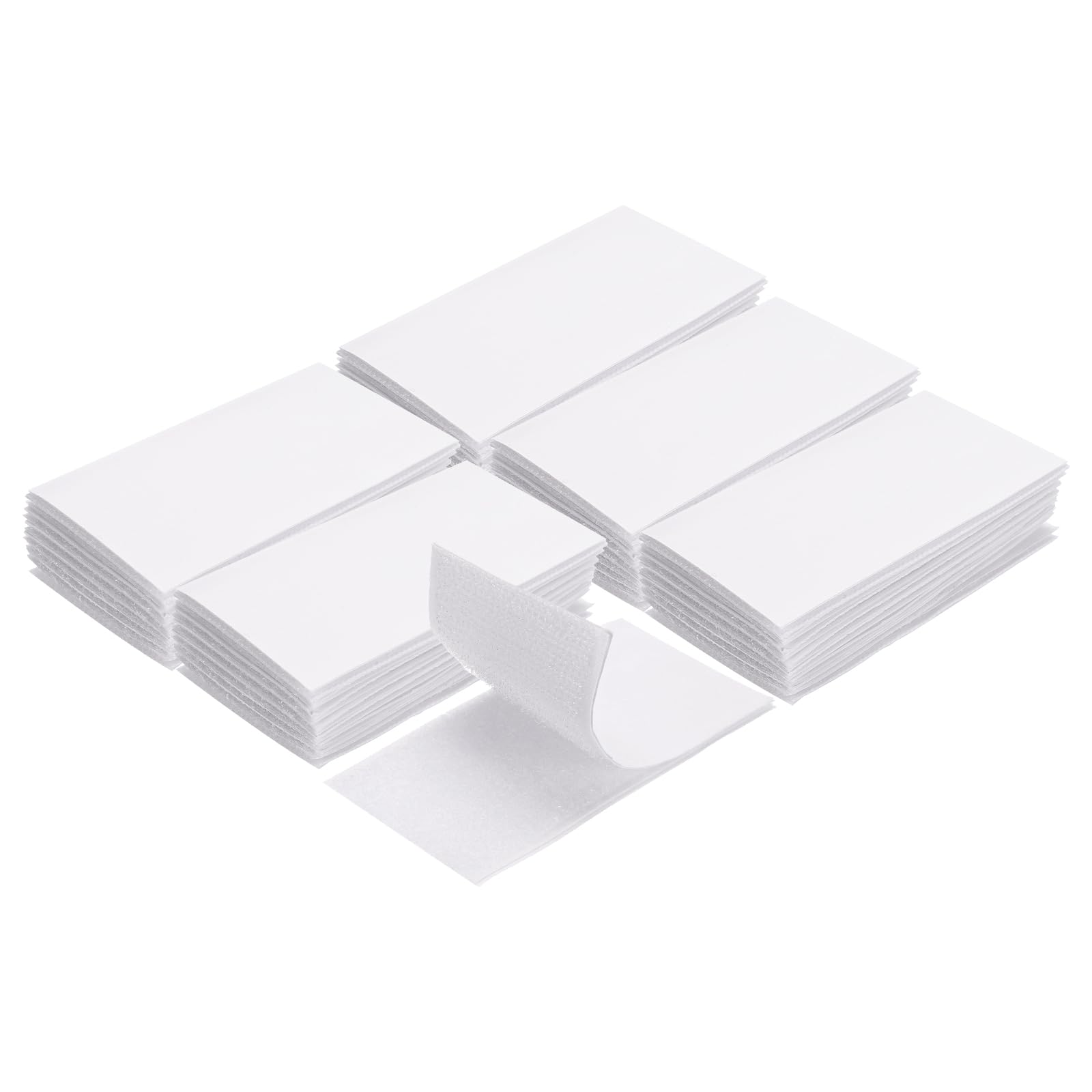 HARFINGTON 40set Hook and Loop Strips with Adhesive 2"x4" Double Sided Hook and Loop Tape Nylon Self Sticky Fastener for Home Office Car, White