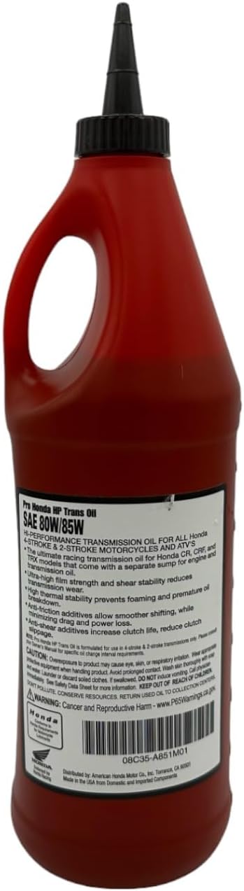 Two Pack compatible with Honda HP Transmission Oil 08C35-A851M01 Contains Two Quarts and a Funnel