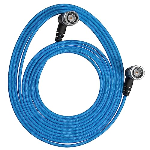 KONDOR BLUE 12G SDI Shielded Right Angle Slim Flexible Video Cable for 4K 60p Cameras, Monitors, and Transmitters | Compatible with RED Komodo, V-Raptor, URSA 12K and More (10 Ft)