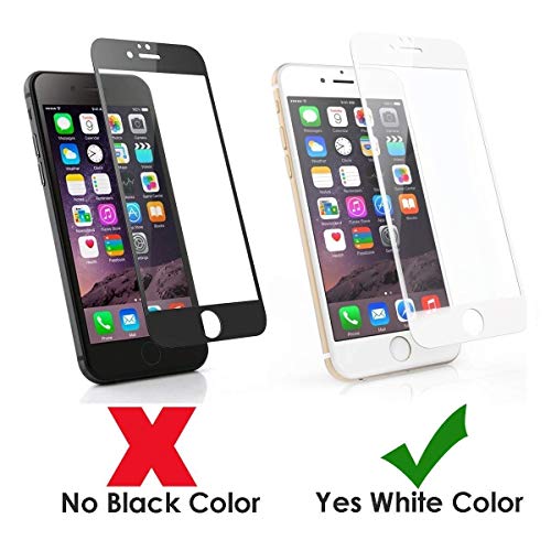 Image of HD Tempered Glass Screen Protector Compatible For iPhone 6 Plus (White) With Edge To Edge Coverage And Easy Installation Kit