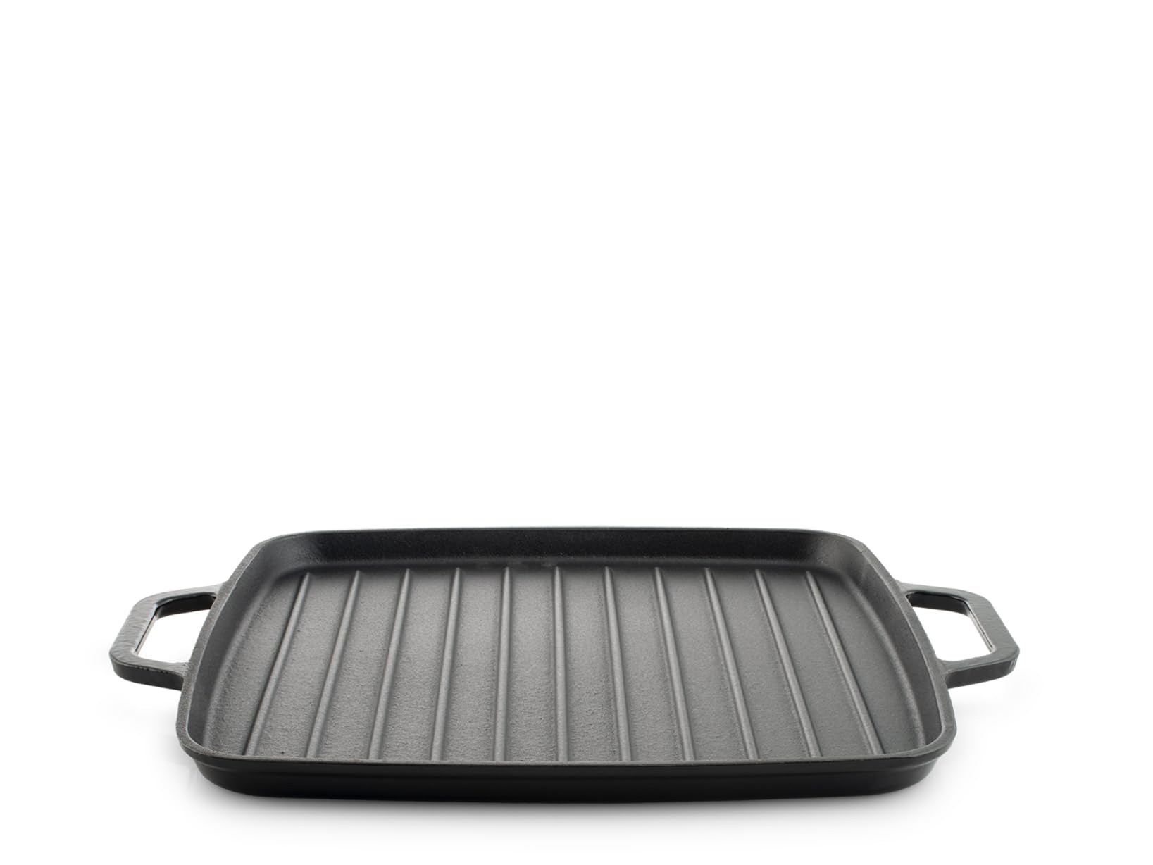 H&H Bistecchiera in Ghisa Smaltata Quadrata 32 cm con 2 Manici – Compatibile con Induzione e Tutti i Piani Cottura