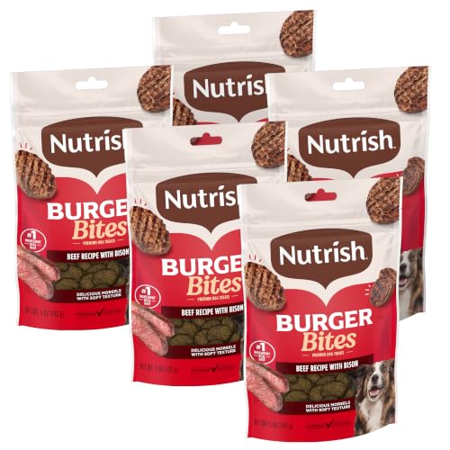 Nutrish Burger Bites Dog Treats, Beef Recipe, 5 oz. Pouch (Rachael Ray) - image 1