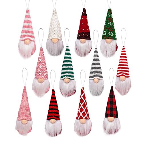 Gnome Christmas Ornaments Set Of 3, Christmas Tree Ornaments Tomte Xmas Santa Gnomes Plush Doll Decorative Xmas Party Faceless Gnomes Santa Elf Ornaments Holiday Decoration Home Decor (Pink Gnomes) #TOP5