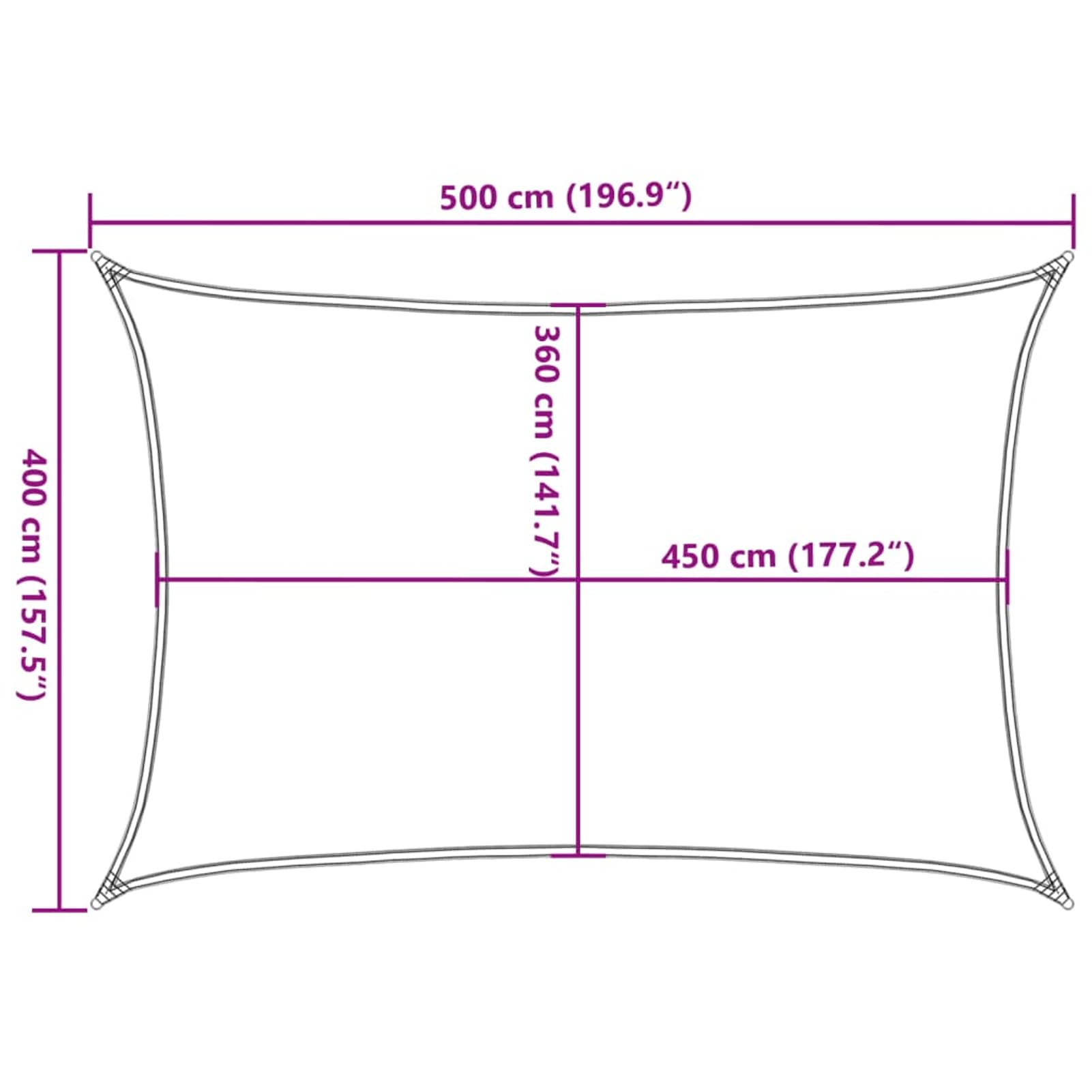 Sonnensegel Beige 4x5 m HDPE Rechteck – atmungsaktiv, UV- und schimmelbeständig mit Edelstahlbefestigungen – für Außenbereiche wie Garten, Terrasse, Schwimmbad