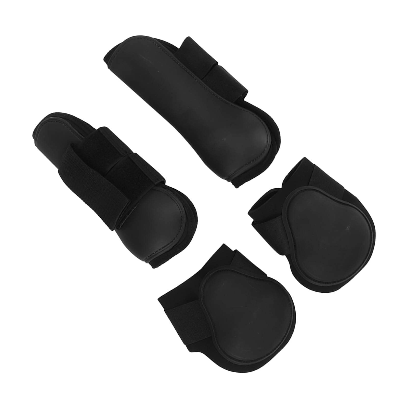 Yosoo Horse Boots, Sport Boots for Horses Splint for Front Rear Leg 4Pcs Obstacle Jumping Leggings Leg Gear Riding Shock Absorbing Jumping (1 Set Black XL)