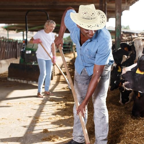 Sombrero de paja de ala ancha para hombre y mujer miniatura 4