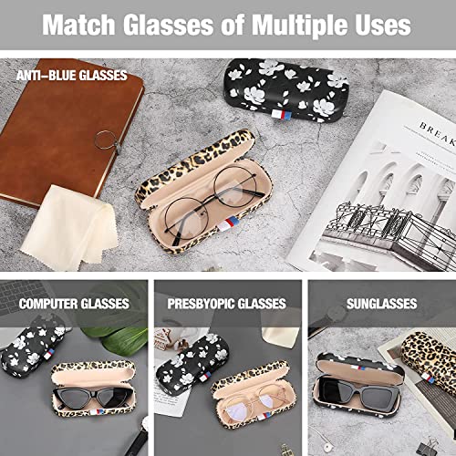 Moko Eyeglass Case Hard Shell For Men Women, Unisex Portable Travel Sunglasses Cases Pu Leather Glasses Storage Box Holder, Leopard #TOP4