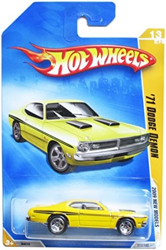 HOT WHEELS 2009 NEW MODELS 13/42 '71 DODGE DEMON YELLOW WITH BLACK STRIPES 013/190 image 2