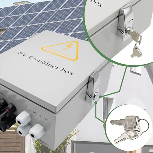 Caja combinadora fotovoltaica IP65 impermeable de 4 cuerdas con fusibles 15A y pararrayos 8