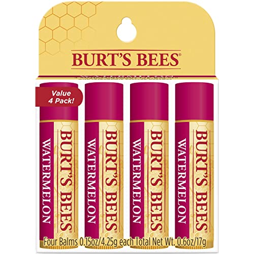 Burts Bees 100% Natural Origin Moisturizing Lip Balm Watermelon 4 Tubes