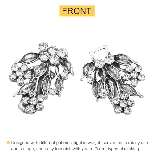 Image of uxcell Vintage Sweater Clips, Cape Cloak Clasp Retro Cardigan Clips Shawl Collar Clasp Dress Shirt Brooch Clip for Women