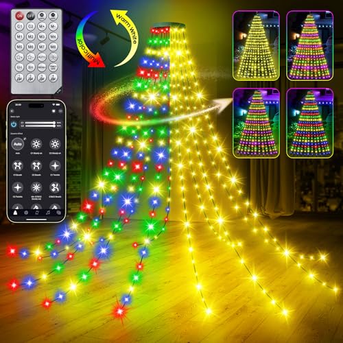 Anneau lumineux pour sapin de Noël 336 LED étanche avec application changement couleur