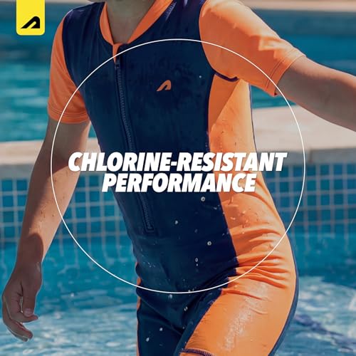 Image of Boldfit Swimming Costume for Kids Lightweight Swim Suit for Kids Girls Half Sleeve Swim Costume Girl One-Piece Swimming Suit for Girls