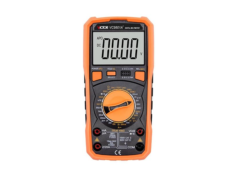 Image of Victor /RuoShui VC9801A+ VC9804A+ Digital Multimeter Manual Range True RMS Frequency 20mF capacimetro Transistor Tester with multitester Wires(Victor VC9801A+)