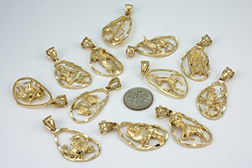 14K Yellow Gold Libra Zodiac Sign DC Pendant3