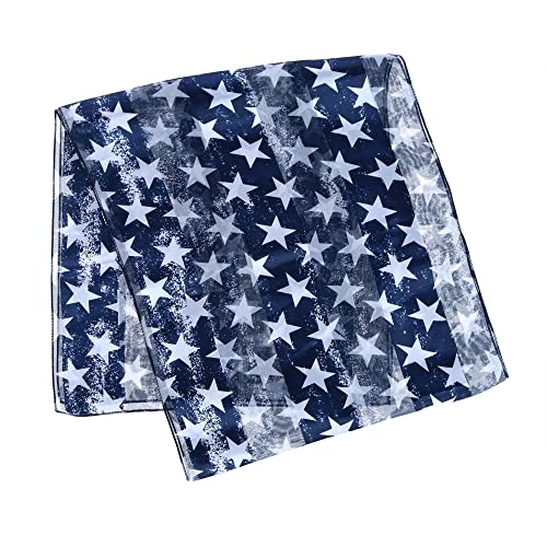 CTM Women's Patriotic Star Print Lightweight Scarf2