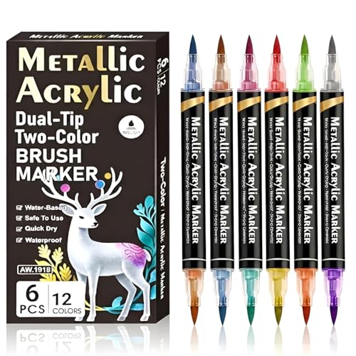 Image of Dual Tip Brush Pens Set with Carry Case | Water-Based No-Bleed Sketch Markers with Brush & Fine Tip | Calligraphy, Coloring, Drawing & Bullet Journaling Art Markers for Kids & Adults (6)