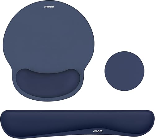 Miniatura 9 de MOSISO Soporte para reposamuñecas para mouse pad y juego de teclado, alfombrilla de mouse ergonómica aerodinámica y base antideslizante, alivio del