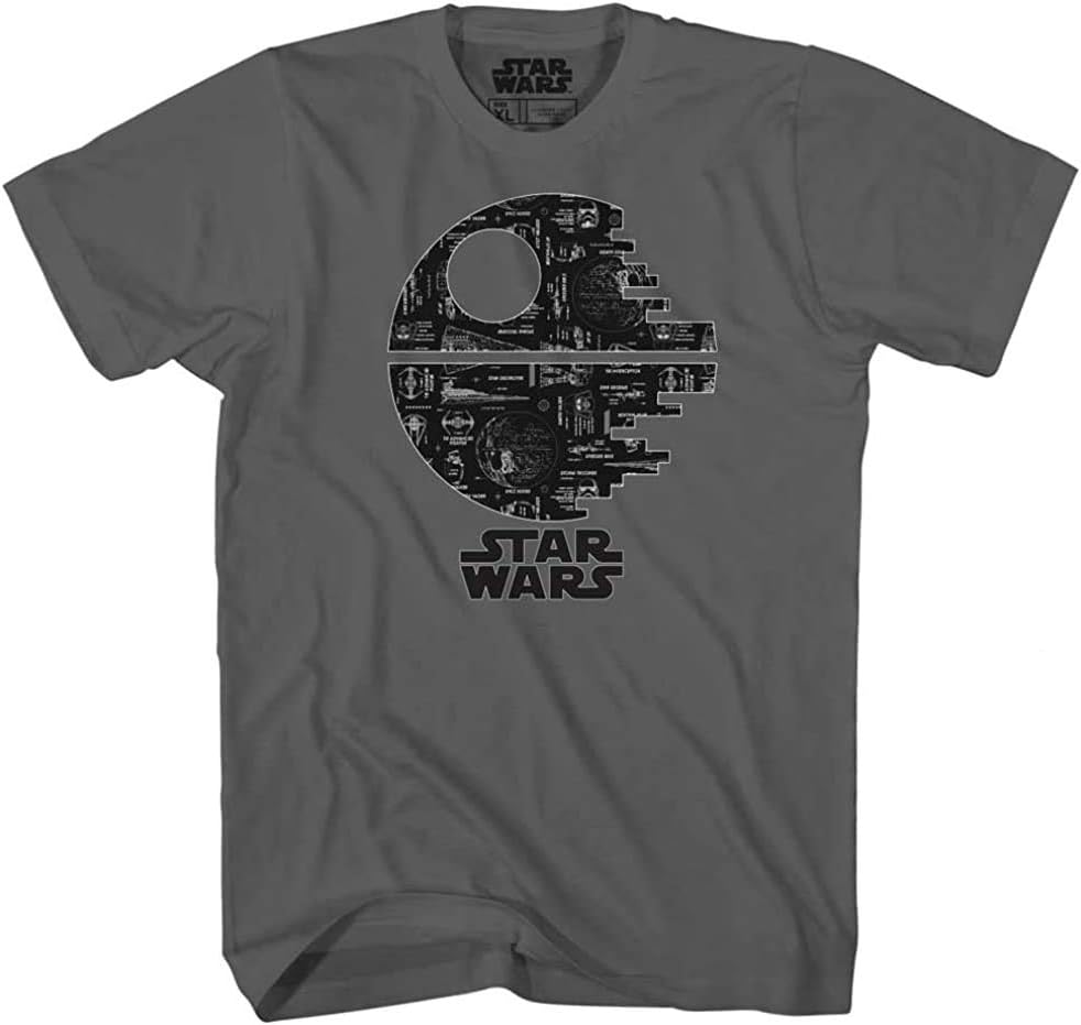 Death Star Glow in Dark Tee Darth Vader Empire Luke Skywalker Han Solo Chewbacca R2D2 Adult Mens Graphic T-Shirt Apparel