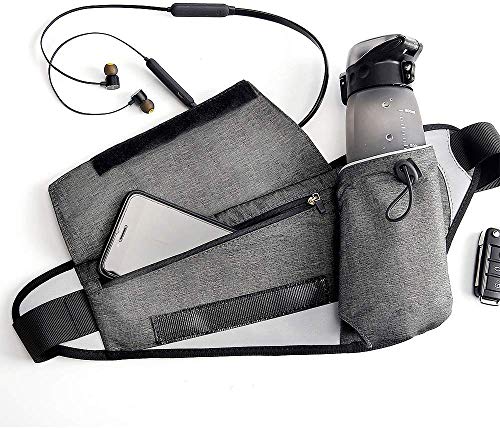 YIPINU Running Belt with Water Bottles - Upgraded Running Hydration Belt for Both Men and Women, Water Resistant Waist Pack to Fits Smartphones Under 6.5 inches