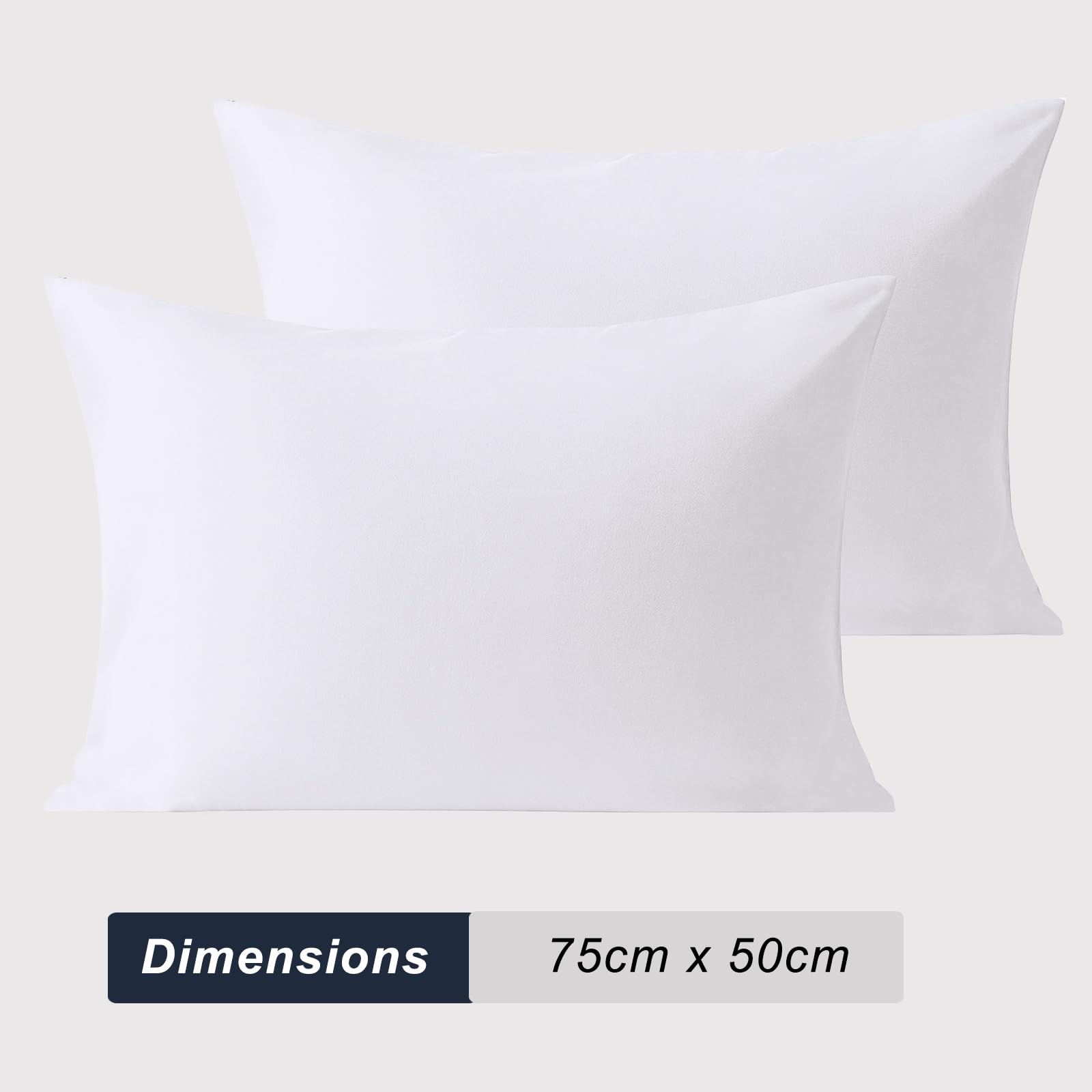 Soifox Pillow Cases 2 Pack, White Pillowcases with Envelope Closure - Image 4