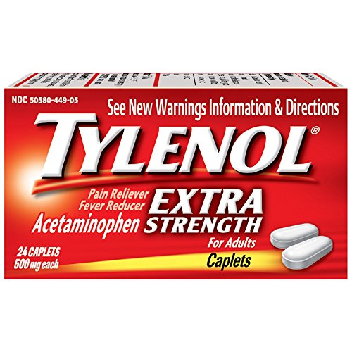 Tylenol Acetaminophen, Extra Strength, 500 mg, Caplets, 24 caplets in