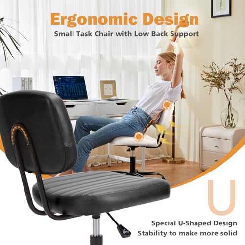 Image of Sweetcrispy Office Desk Chair, Small Home Vanity Chair, Lumbar Support