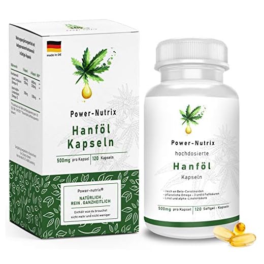 Hanföl softgel kapslar – hög dosering | premium cannabis sativa – 1000 mg daglig rekommendation | växtbaserad omega 3 och -6 i optimalt förhållande 1:3 | Alpha linolsyra (ALA) | hampfröolja, tillverkad i DE