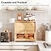 HOOBRO Bread Box, Bamboo Bread Box for Kitchen Countertop, 2 Tier Roll-Top Bread Bin, Food Storage Box, Large Capacity Keeper, Wooden Storage Cabinet, for Kitchen, Dining Room, Natural YL13MB01