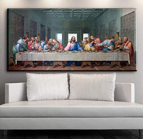 Yolaga 5D Diamond Painting by Number Kits,Large Size,Full Drill, DIY Rhinestone Embroidery The Last Supper Mosaic Art Cross Stitch Craft for Home Wall Decor,Square Drill,60x120cm