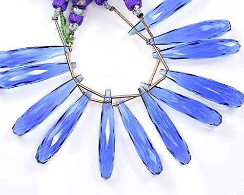 Quartz bleu tanzanite perles gouttes 35mm pour offrir un bijou unique