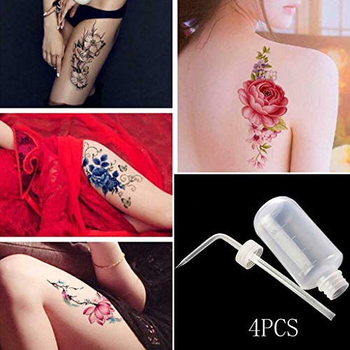 Tattoo Water Container Diffuser Vloeistof 4x250ml -Fles Wash Sproeier Schoon Gereedschap & Verbouwing Mini Cirkel Glazen (Wit, One Size) - Image 3