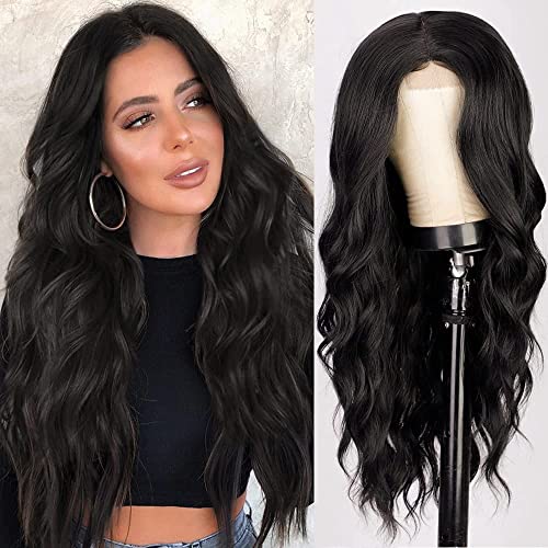 Image of TRESSEDUP HAIR BLACK Synthetic Wigs for Women Long Curly Wig center partiton 22 inch